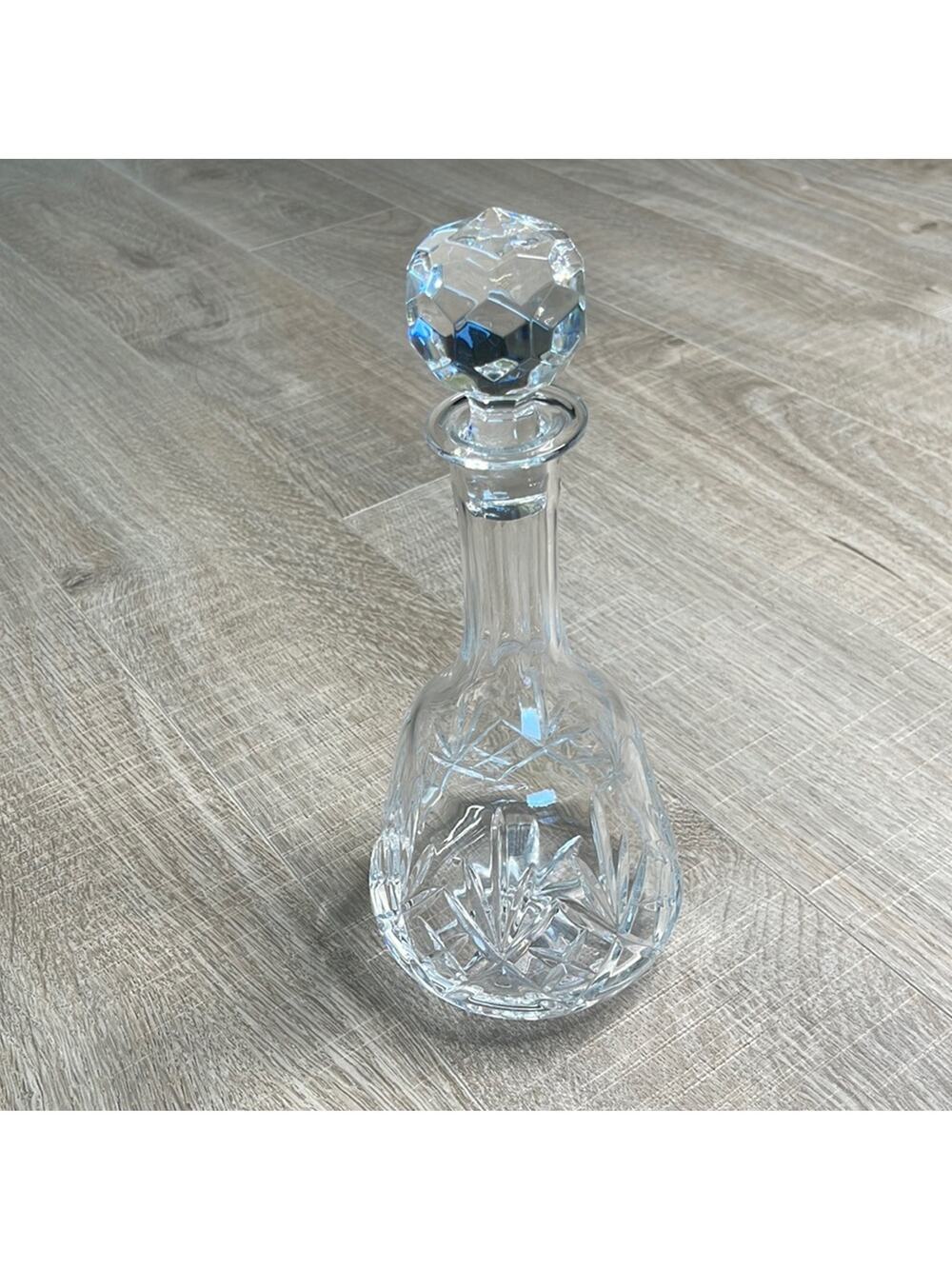 ILLUSIONS Handcut Handblown Samobor Crystal  Decanter Yugoslavia 11.5"